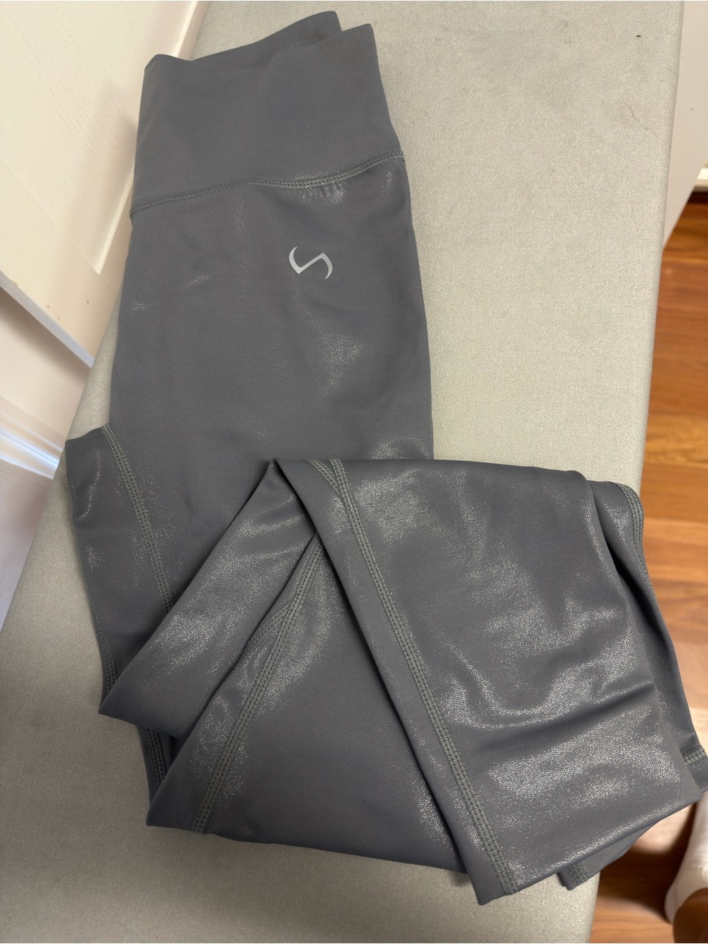 TLF Apparel Shiny Silver Active Leggings